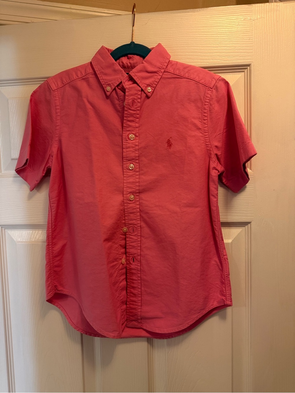 Polo by Ralph Lauren Coral Pink Short-Sleeve Button-Down Shirt